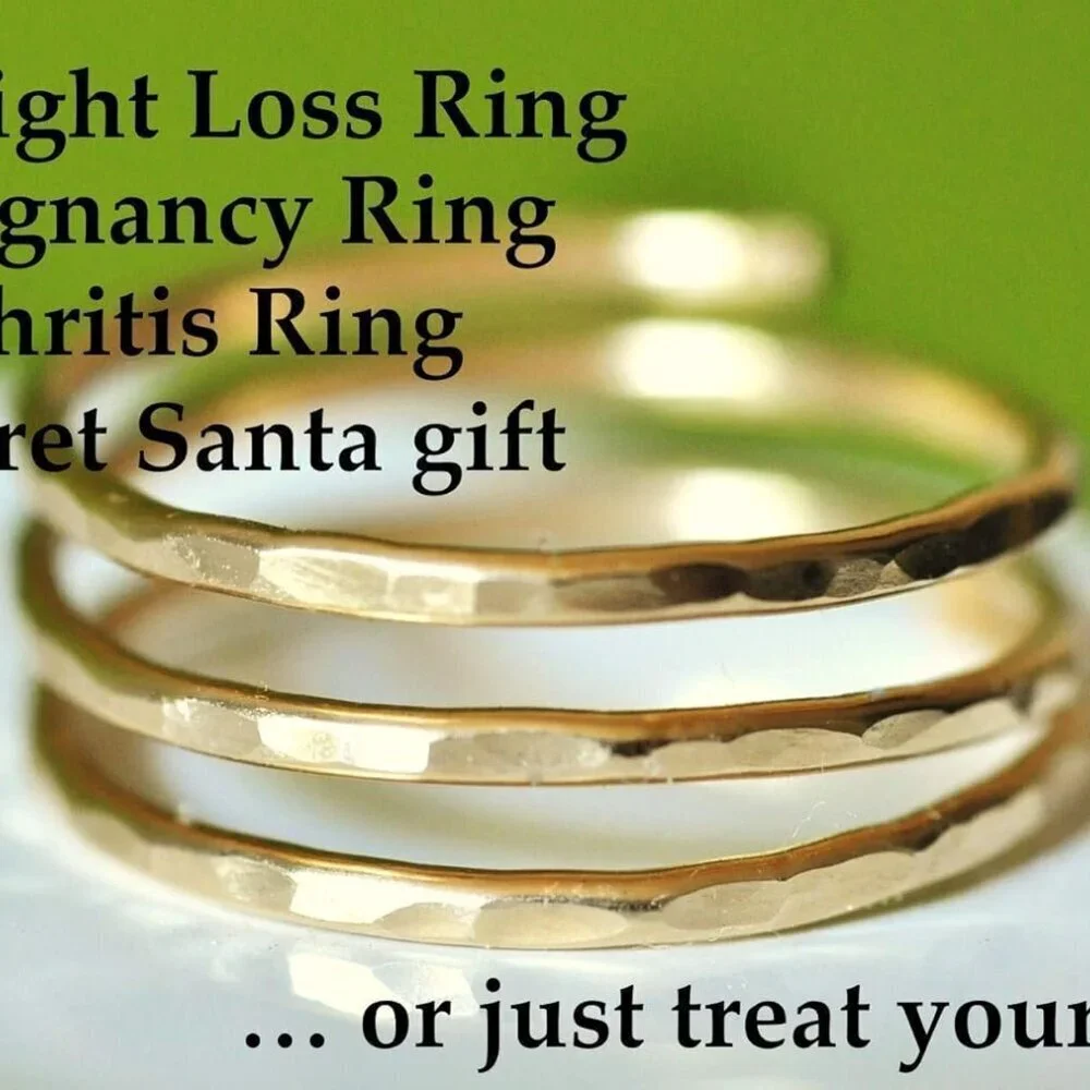 14k Gold Filled Adjustable Wire Wrap Ring Women and Pregnancy Thumb Size 8